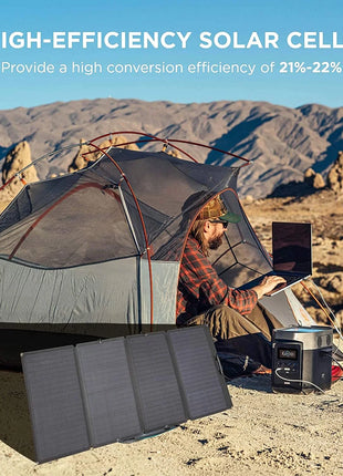 160W Portable Solar Panel for Power Station, Foldable Solar Charger with Adjustable Kickstand, Waterproof IP67 for Outdoor Camping,Rv,Off Grid System